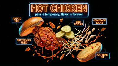 Neon Night Market Feast: A Hyperreal Food Explosion