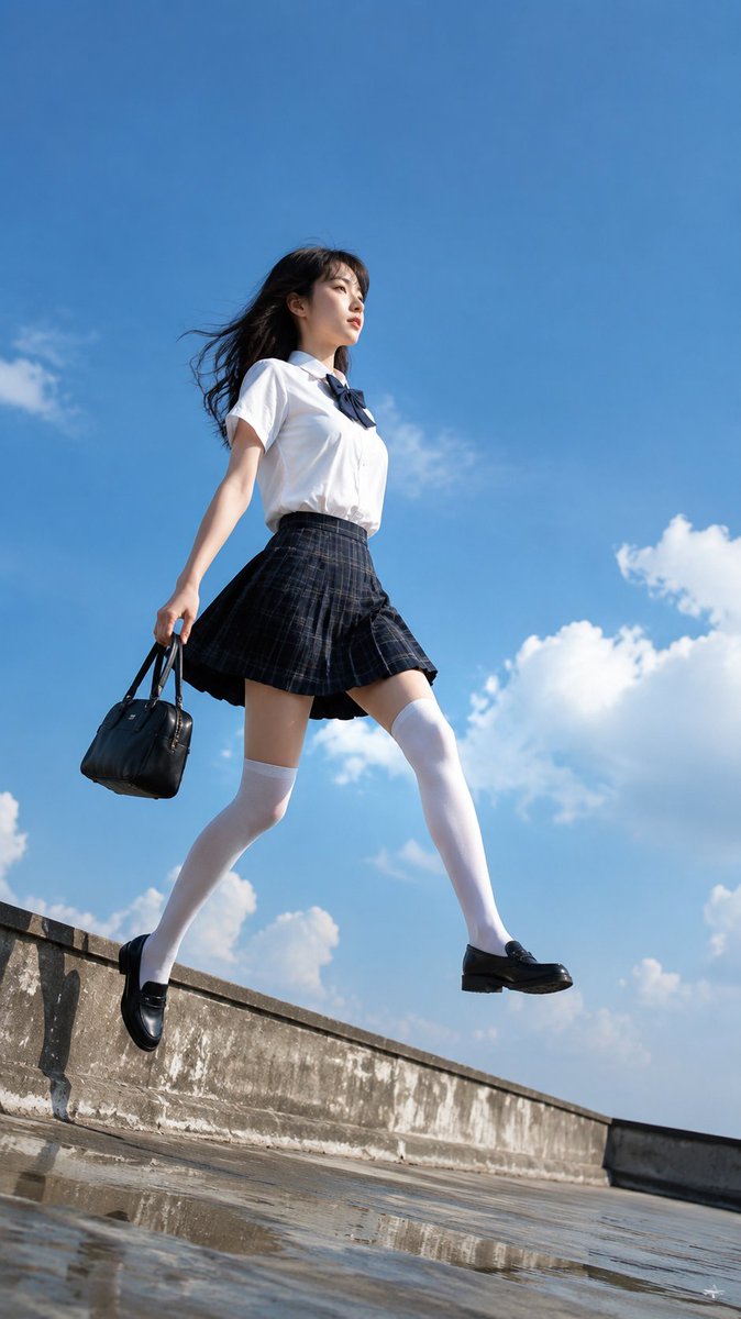 Capturing Weightlessness: A Young Woman's Moment of Freedom