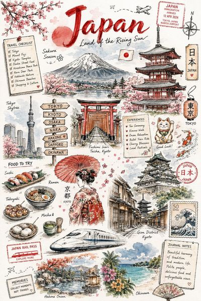 Vintage travel journal reveals Italy's iconic landmarks in watercolor sketches