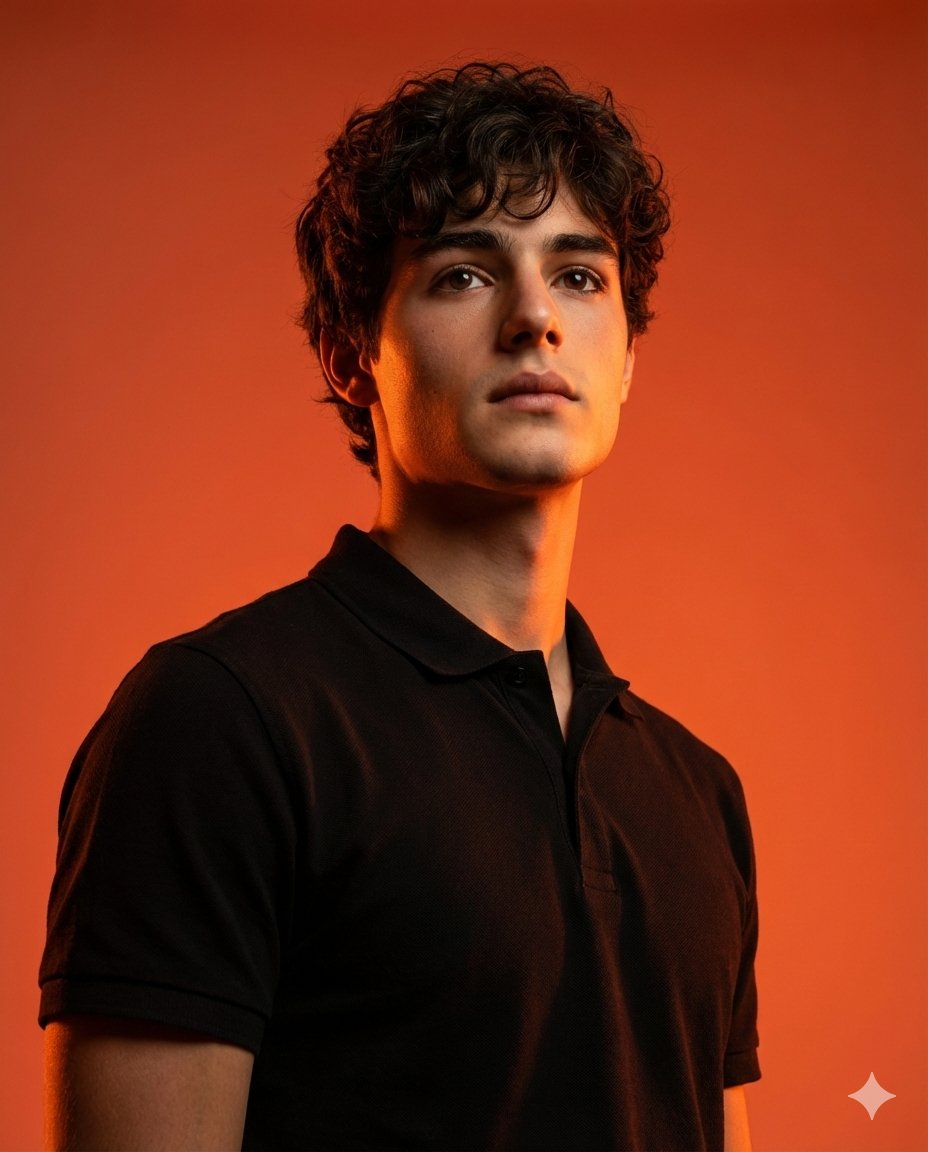 Cinematic Studio Portrait with Intense Lighting