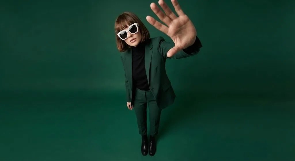 Vogue-Inspired Green Fashion Portrait