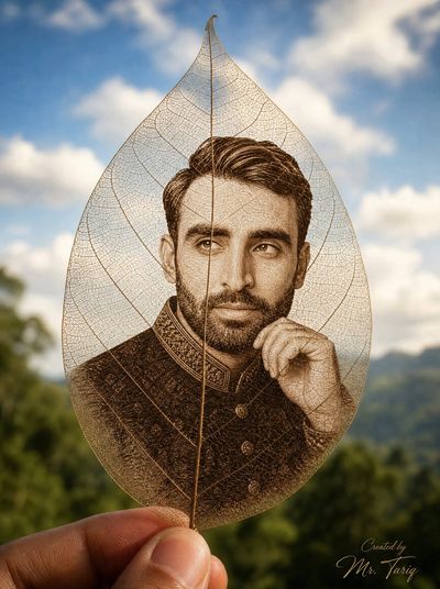 Capture the Intricacies of Nature with a Portrait in a Leaf
