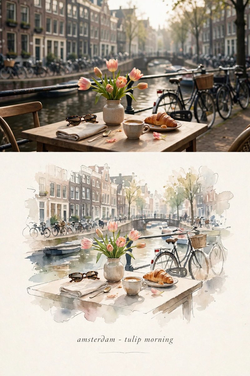 Elevate Your Space with a Luxe Amsterdam Canal Travel Poster