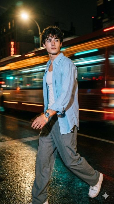 Urban Elegance: The Midnight Stroll