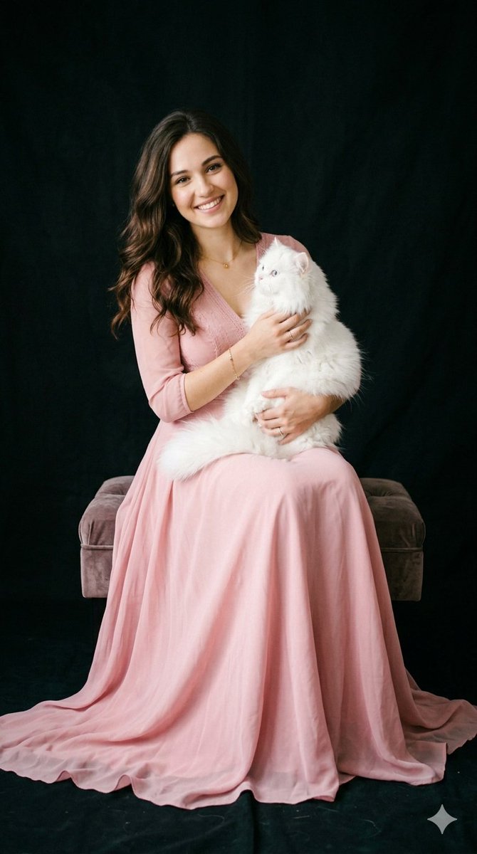 Serene Beauty with a Persian Cat