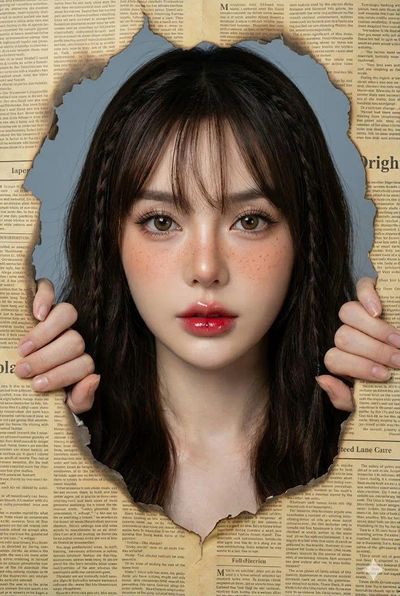 Fractured Beauty: A Portrait Beyond Paper