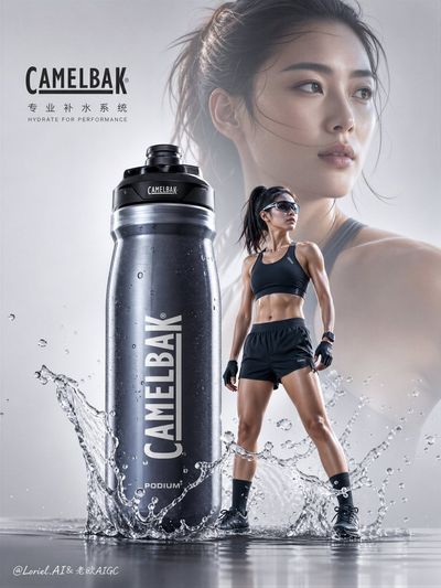 Elite athlete hydrates with CamelBak in dynamic studio shot