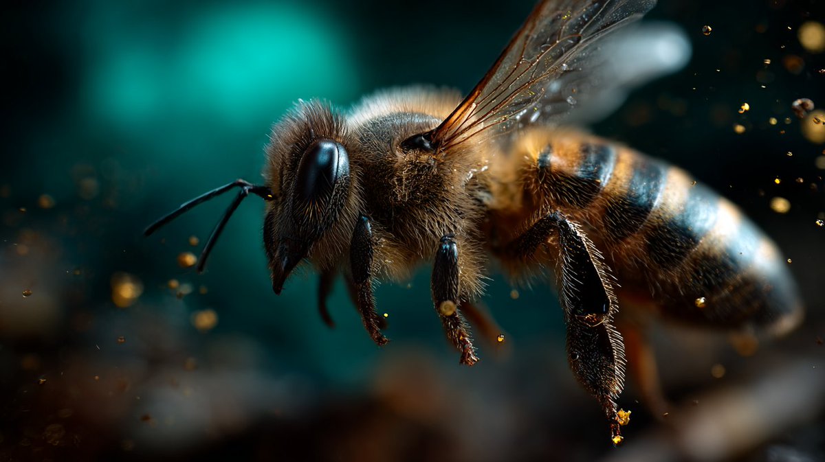 Vivid Macro Capture of an Animal in Motion with Particles