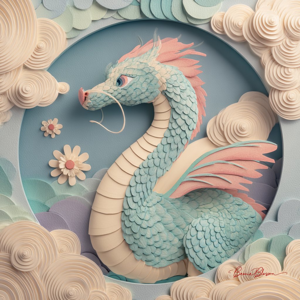Charming Dragon in Pastel Serenity