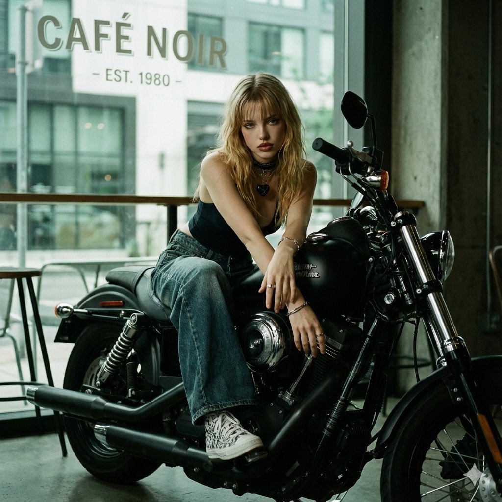 Rebellious Elegance: The Androgynous Biker Vibe