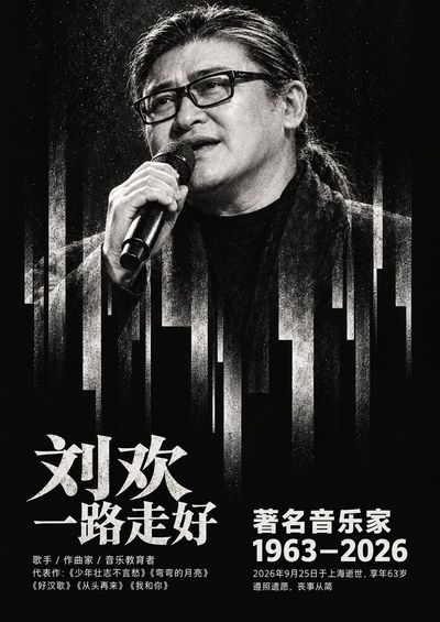 Monochrome Elegy for Liu Huan with Layered Text Blocks