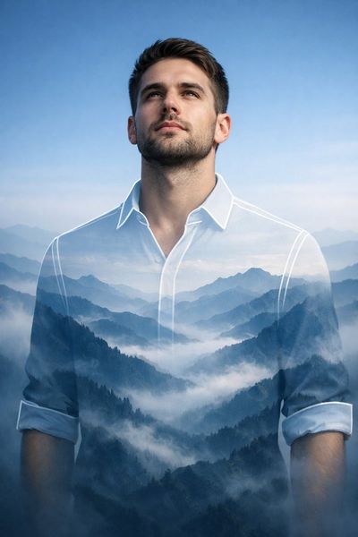 Merging Identity with Mist: Cinematic Double Exposure Portrait
