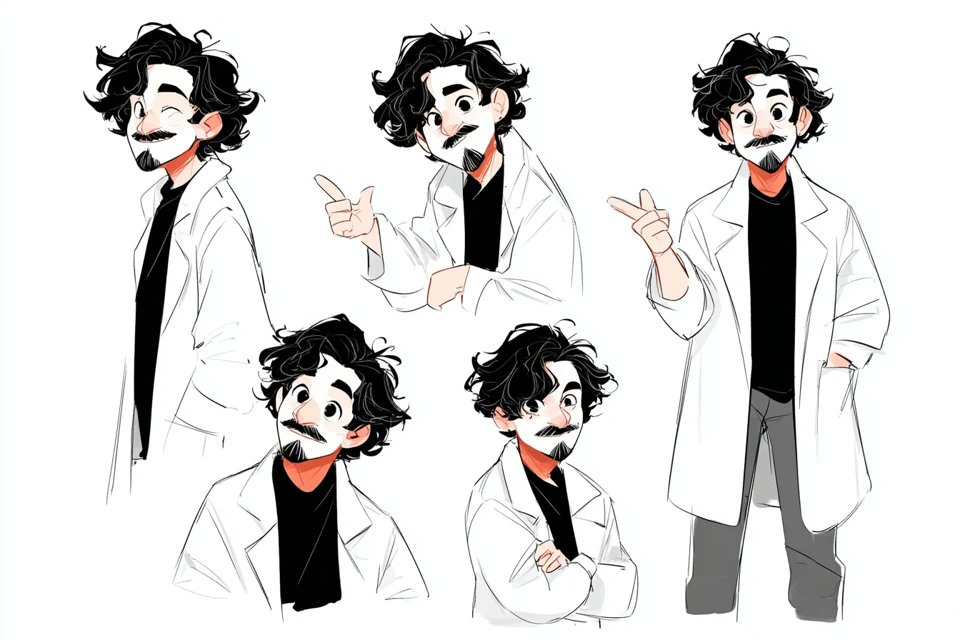 Bold Minimalist Character Reference Sheet
