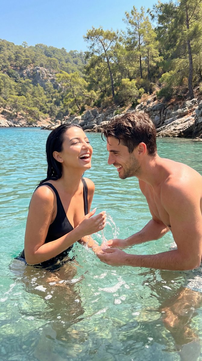 Candid Romance by the Shore: A Summer Splash
