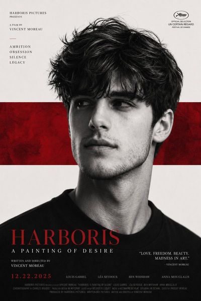 Monochrome Arthouse Portrait with Crimson Accent