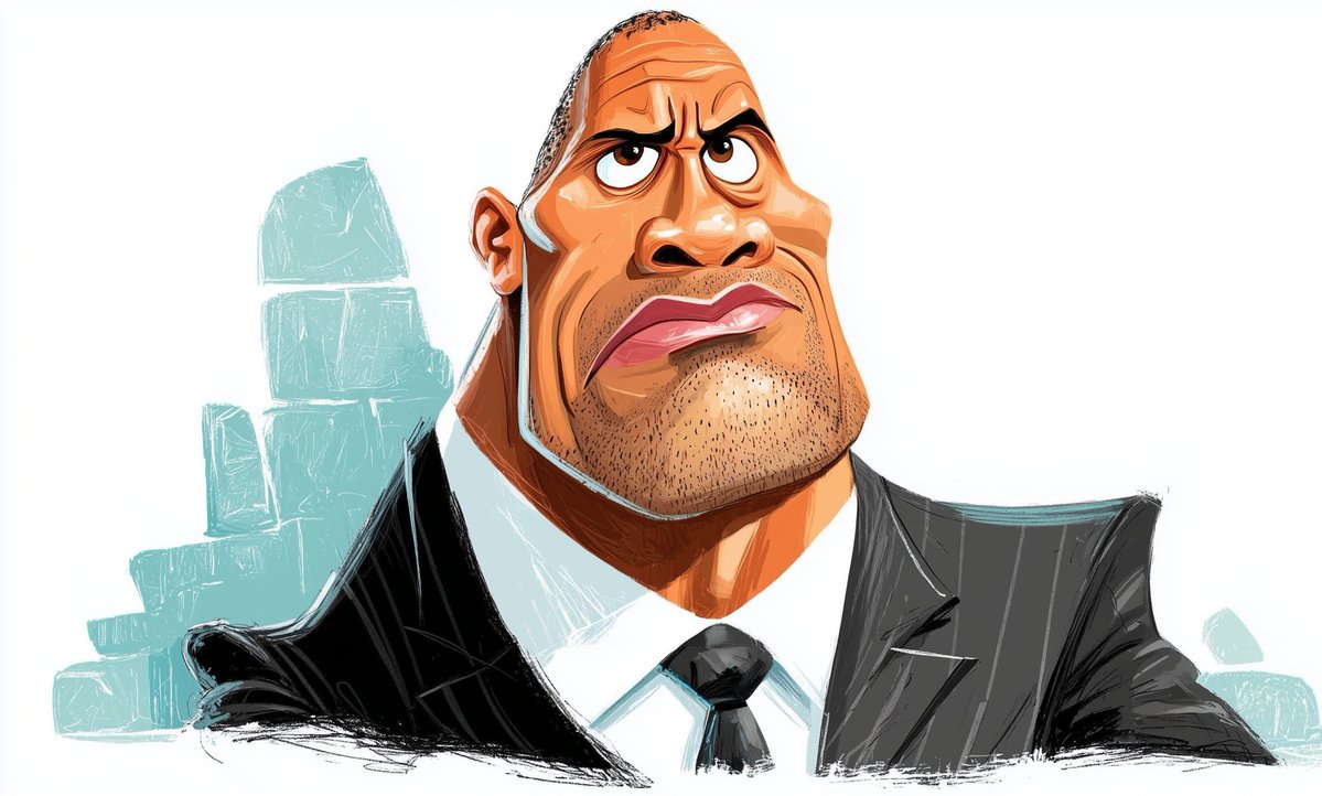 Bold Caricature of a Bald Man with Intense Expression