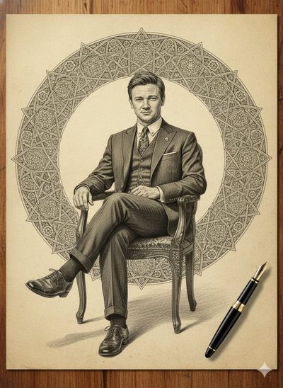 Elegance Meets Artistry: A Vintage Gentleman Unveiled