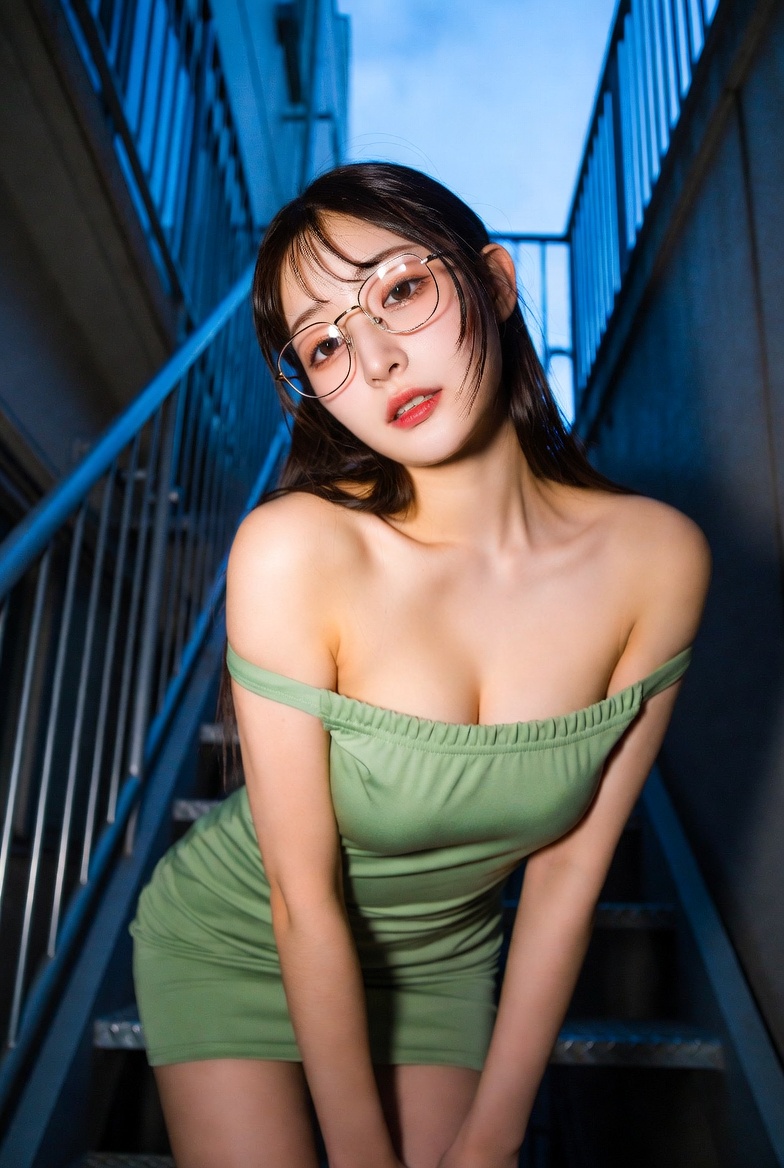 Retro Elegance on a City Stairway
