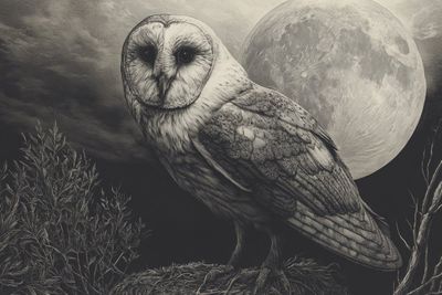 Moonlit Lithograph Portrait