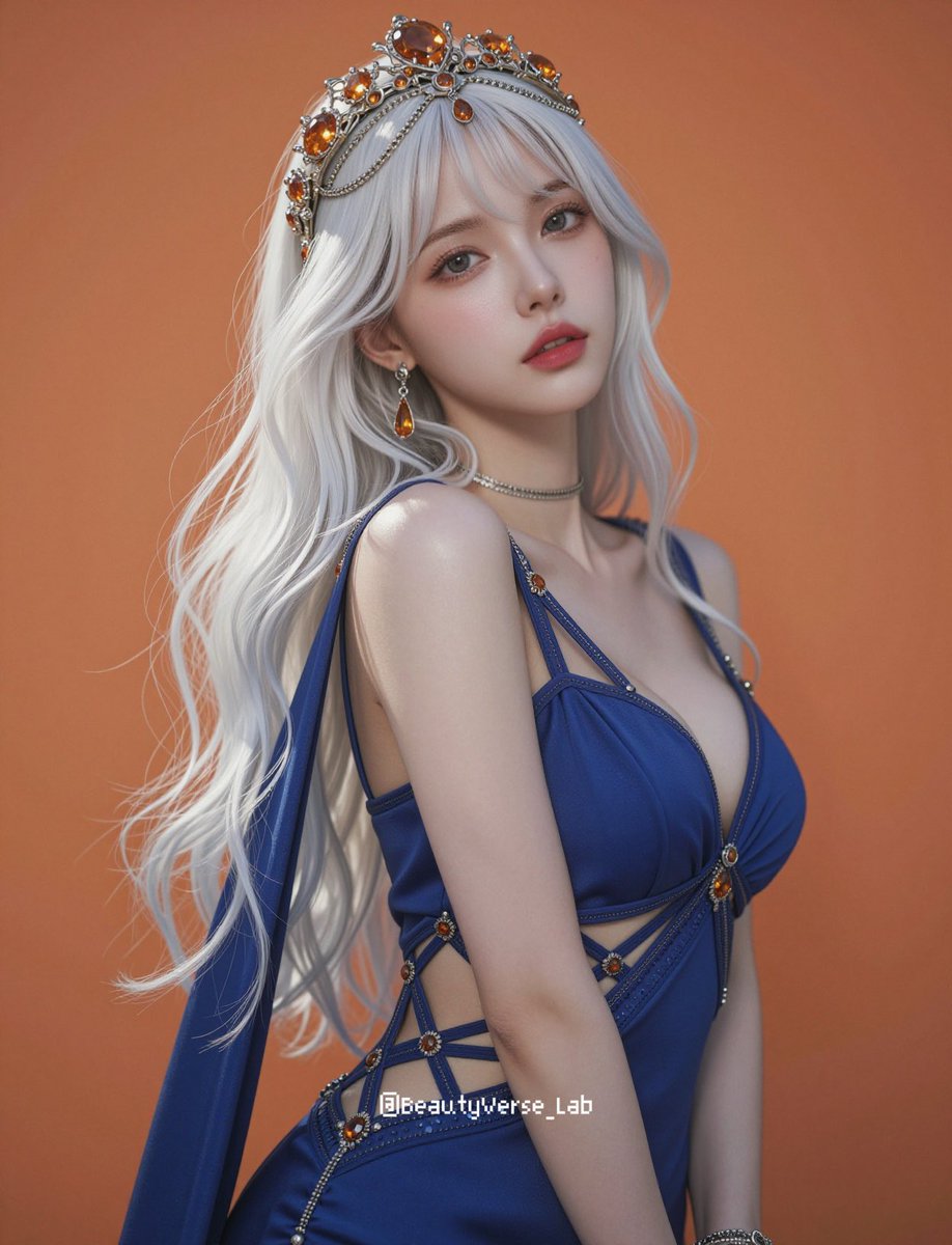 Radiant Elegance in Sapphire and Amber