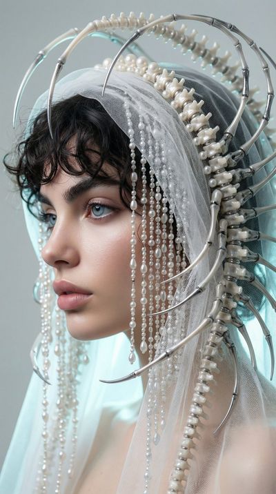 Futuristic Cyber-Bridal Elegance