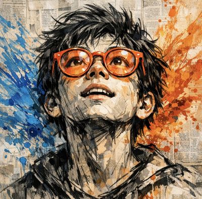 Urban Wonder: A Mixed-Media Portrait