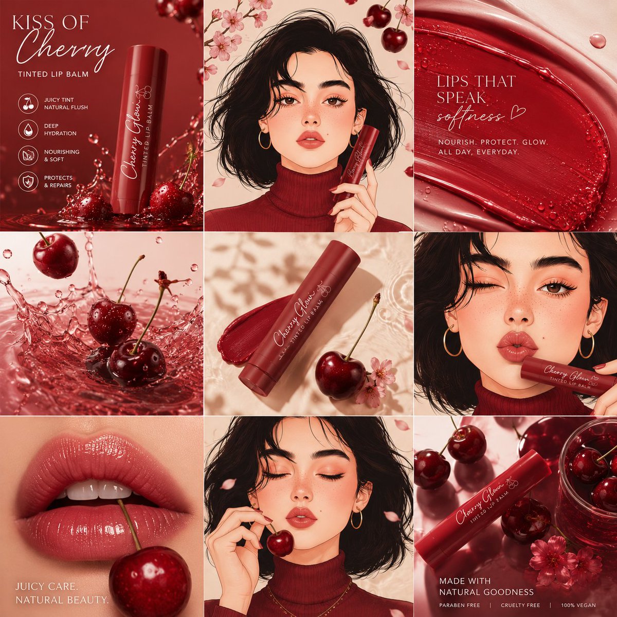 Cherry Luxe: A Visual Symphony of Beauty