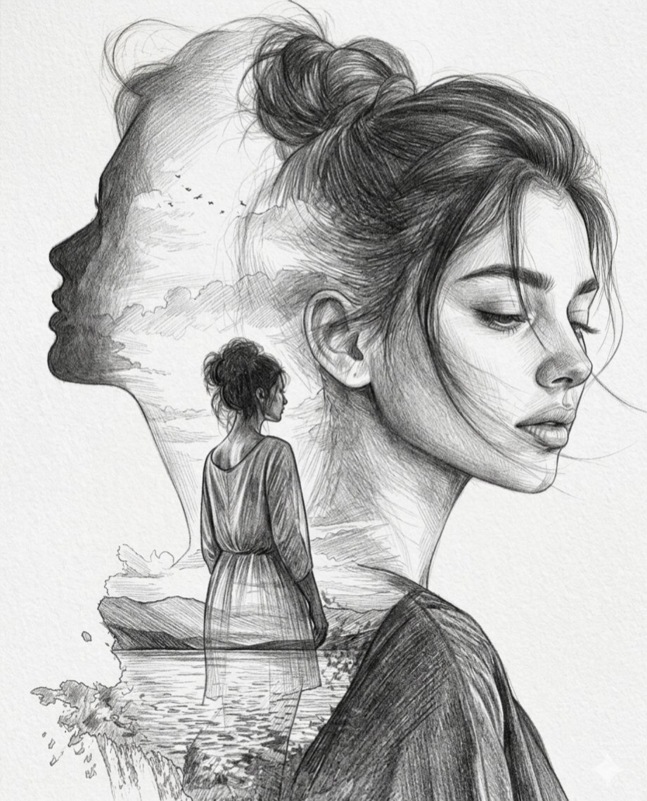 Whispers of Serenity: A Double Exposure Portrait