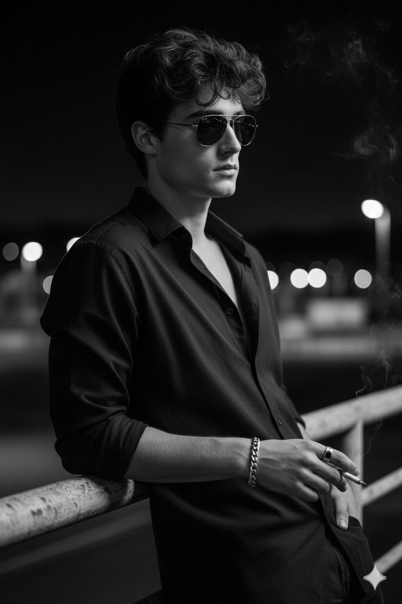 Urban Night Muse: A Pensive Portrait in Shadows