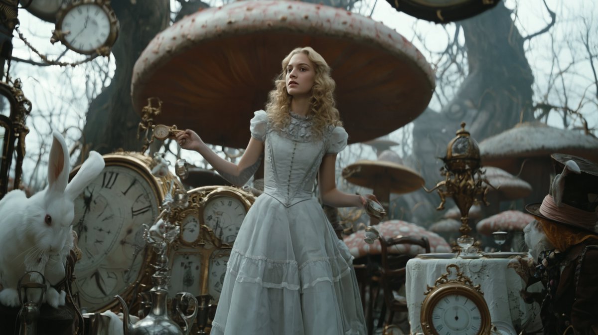 Surreal Wonderland: Alice’s Descent into Time-Bending Madness