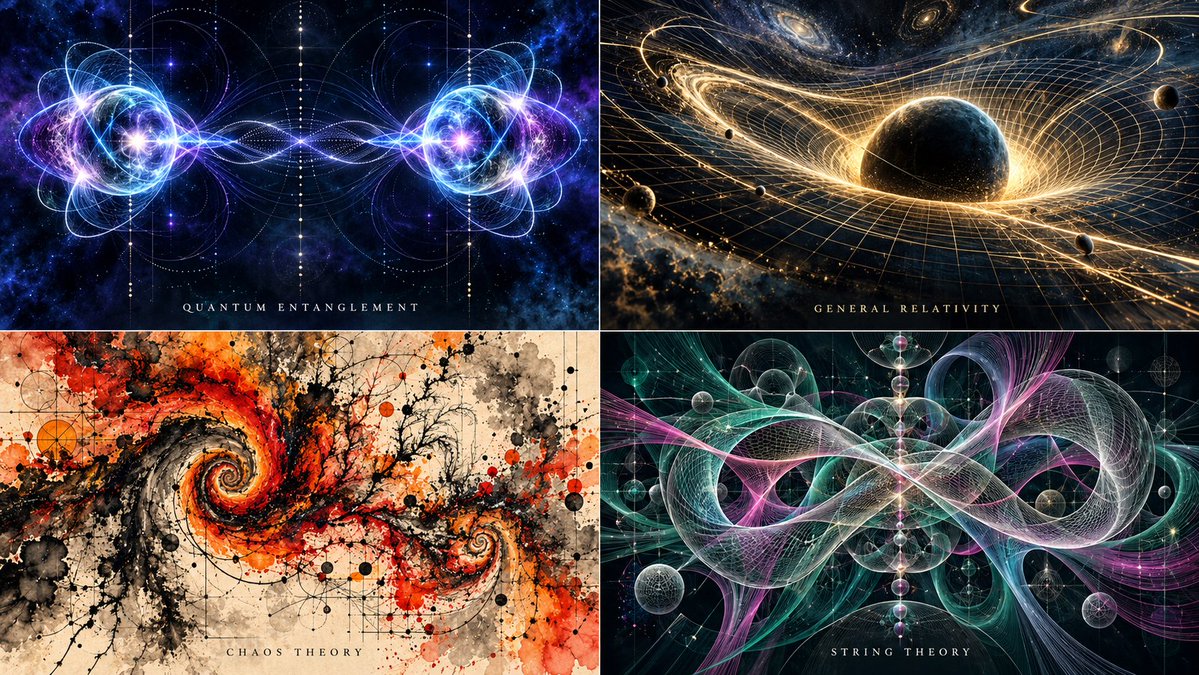 Quantum Entanglement Visualized as Four Abstract Concepts in a Grid