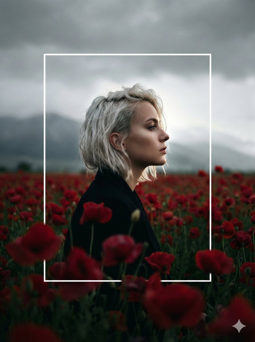 Moody Elegance in Crimson Fields