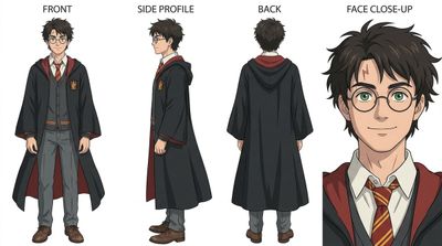 Nano Banana: Ghibli-Inspired Character Turnaround