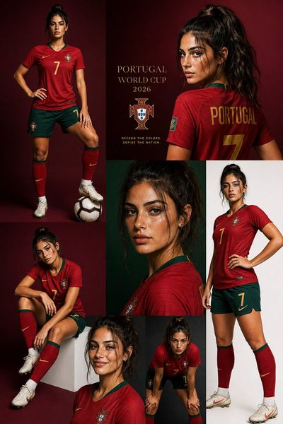 Portuguese model poses in crimson kit for luxury sports editorial