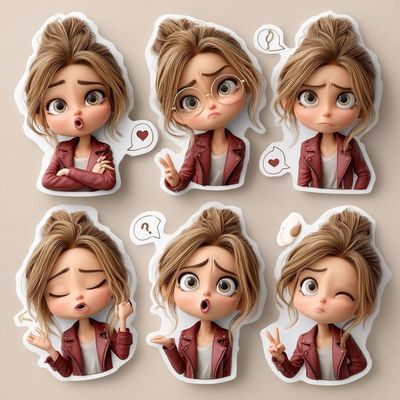 Charming Chibi Expressions: A Sticker Set Delight