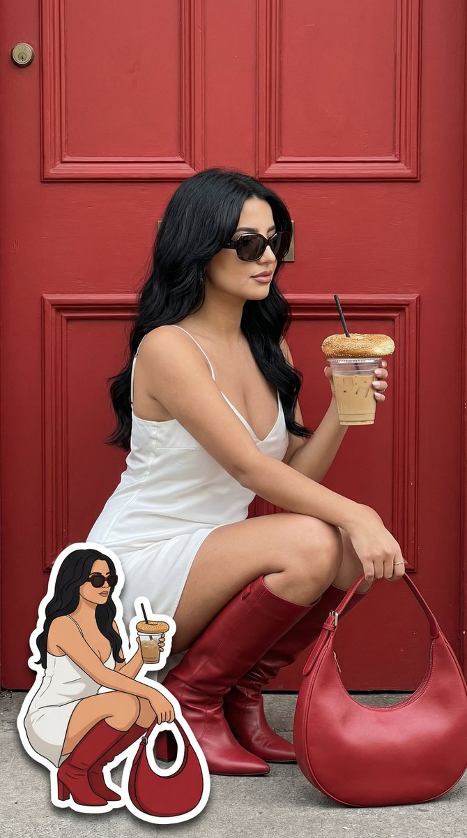 Fashion Meets Fun: Photoreal Portrait & 2D Cartoon Sticker