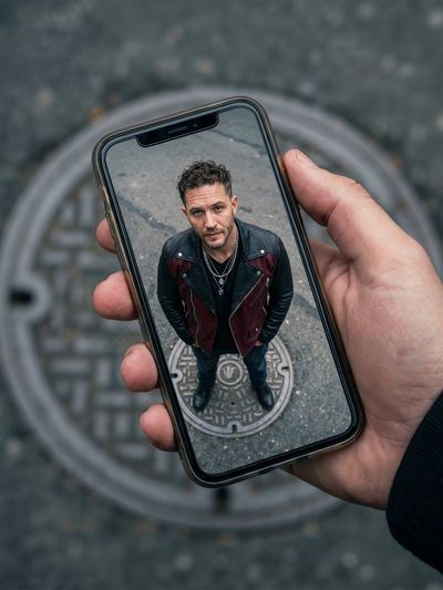 Miniature Stranger in the Phone Frame