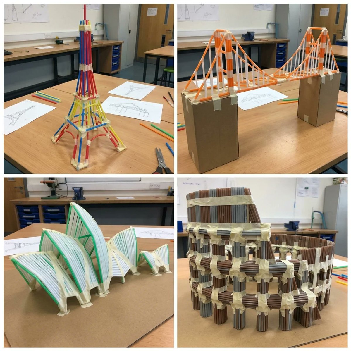 Straw Engineering: Famous Landmarks Reimagined