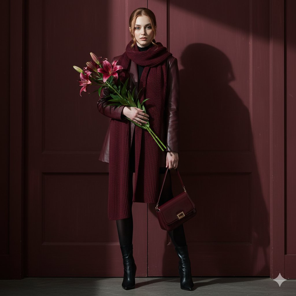 Burgundy Elegance: A High-Fashion Statement