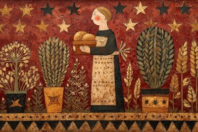 Rustic Tales in Folk Brushstrokes