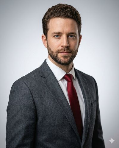 Hyper-Realistic Portrait of a Confident Mature Man in Studio Lighting