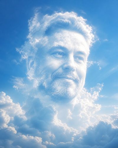 Ethereal Cloud Portrait in Soft Sunlight