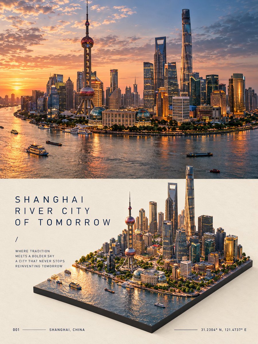 Cinematic Travel Poster Splits Into Two Halves With Miniature Diorama