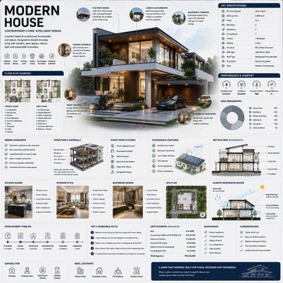 Architectural Masterpiece: A Modern House Infographic