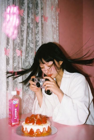 Subtle Morning Glow: Japanese Girl Capturing a Quiet Moment