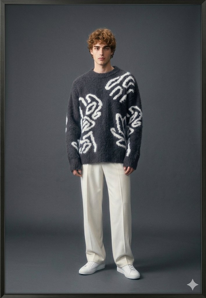 Cinematic Fashion: Grey Elegance in Soft Focus