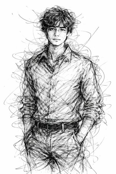 Chaos in Ink: Abstract Scribble Portrait