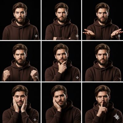 Expressions Unleashed: A Portrait Grid