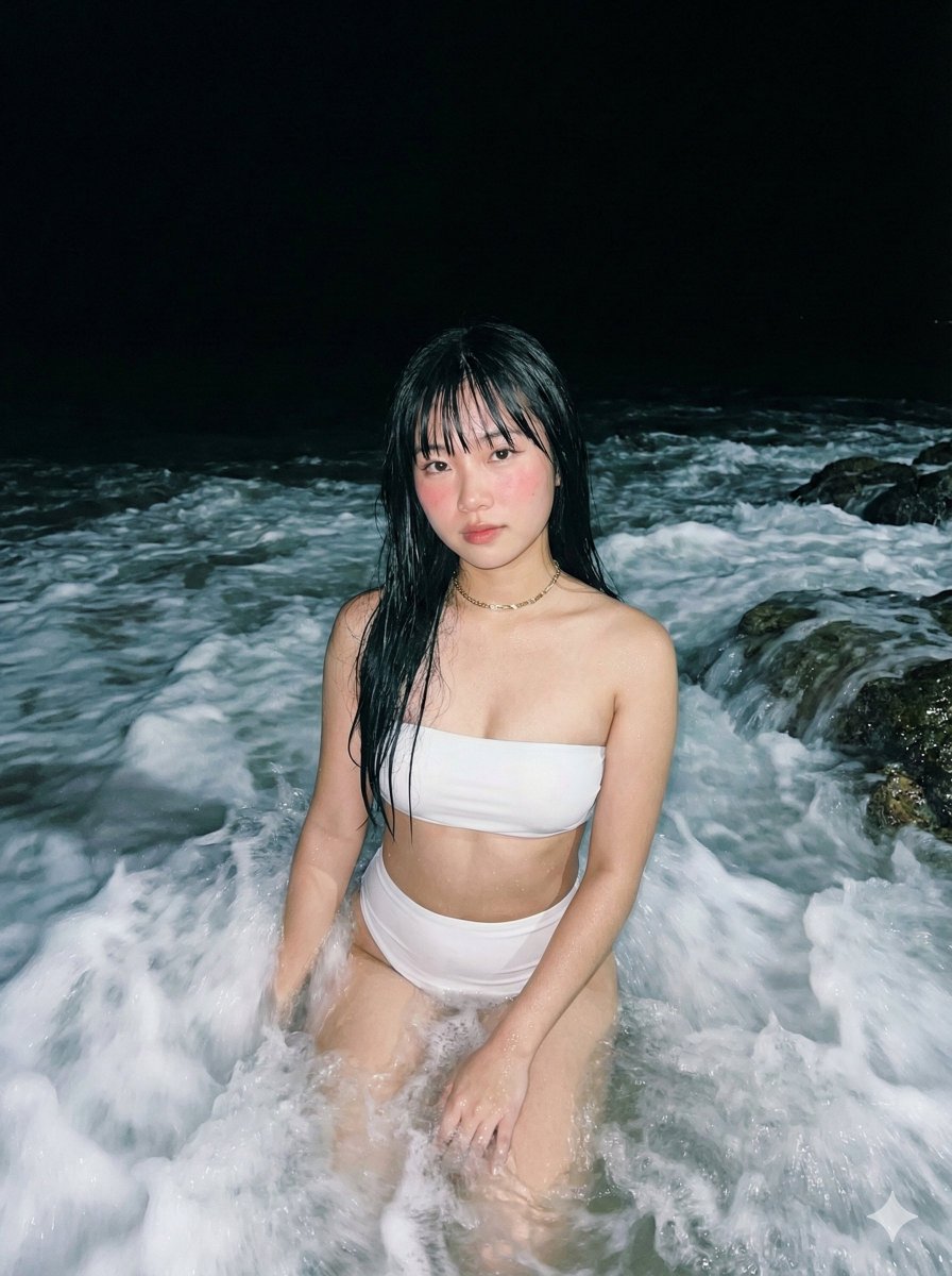 Turbulent Ocean Glamour: A Nighttime Snapshot