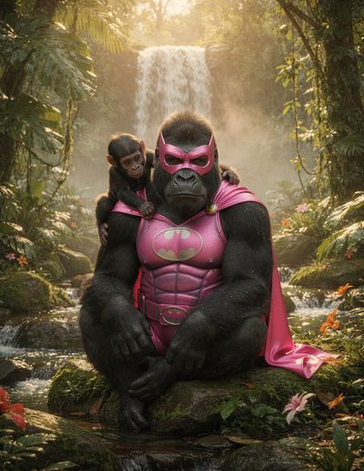 Gorilla in Pink: A Superhero's Spring Retreat